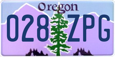 OR license plate 028ZPG