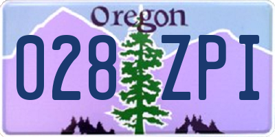 OR license plate 028ZPI