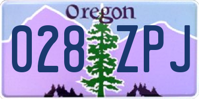 OR license plate 028ZPJ