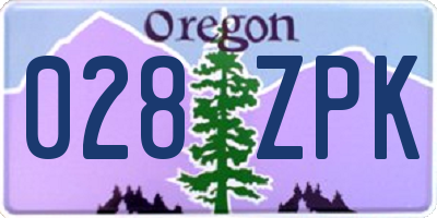 OR license plate 028ZPK