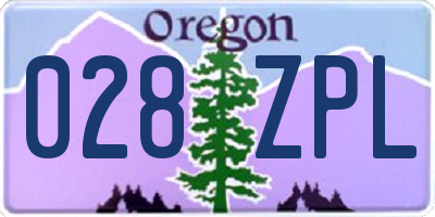 OR license plate 028ZPL