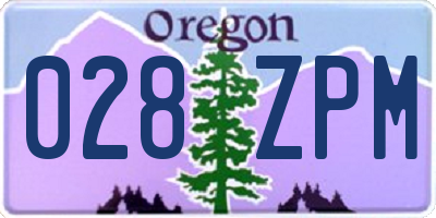 OR license plate 028ZPM
