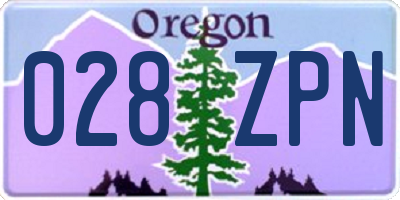 OR license plate 028ZPN