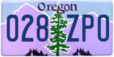 OR license plate 028ZPO