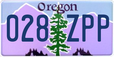 OR license plate 028ZPP