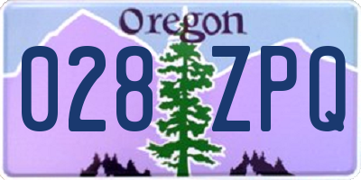 OR license plate 028ZPQ