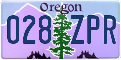 OR license plate 028ZPR