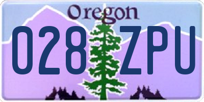 OR license plate 028ZPU