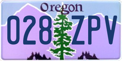 OR license plate 028ZPV