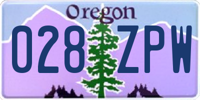 OR license plate 028ZPW