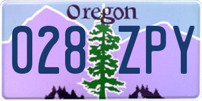 OR license plate 028ZPY