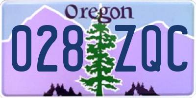 OR license plate 028ZQC