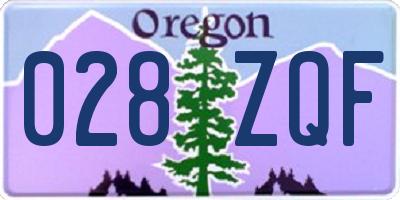 OR license plate 028ZQF