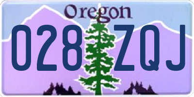 OR license plate 028ZQJ