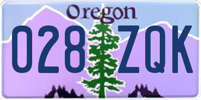 OR license plate 028ZQK