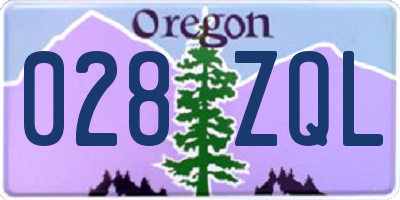 OR license plate 028ZQL