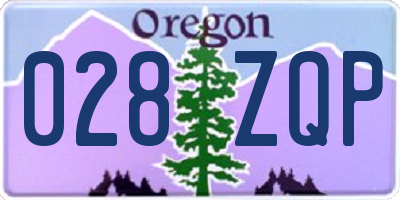 OR license plate 028ZQP