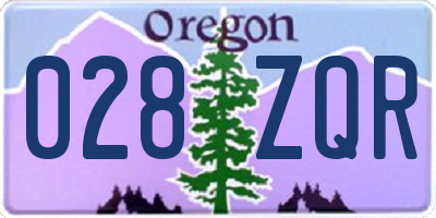OR license plate 028ZQR