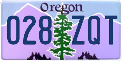 OR license plate 028ZQT
