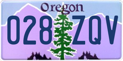 OR license plate 028ZQV