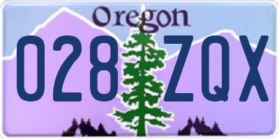 OR license plate 028ZQX