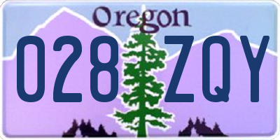 OR license plate 028ZQY