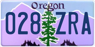 OR license plate 028ZRA