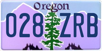 OR license plate 028ZRB