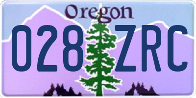 OR license plate 028ZRC