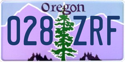 OR license plate 028ZRF