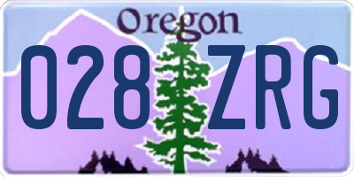 OR license plate 028ZRG
