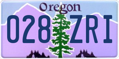 OR license plate 028ZRI