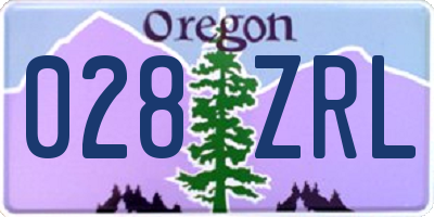 OR license plate 028ZRL
