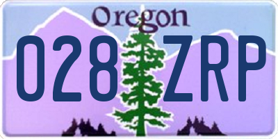 OR license plate 028ZRP