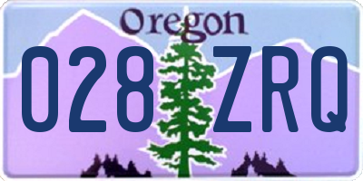 OR license plate 028ZRQ