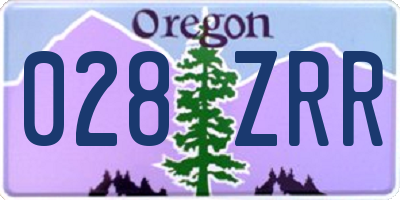 OR license plate 028ZRR