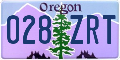 OR license plate 028ZRT