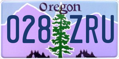 OR license plate 028ZRU