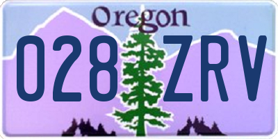 OR license plate 028ZRV