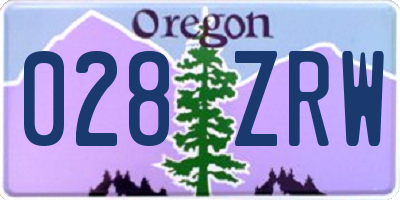 OR license plate 028ZRW