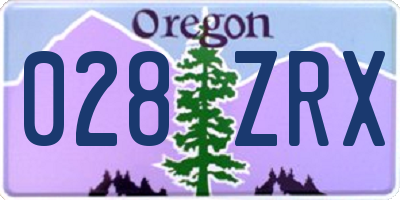 OR license plate 028ZRX