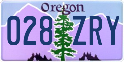 OR license plate 028ZRY