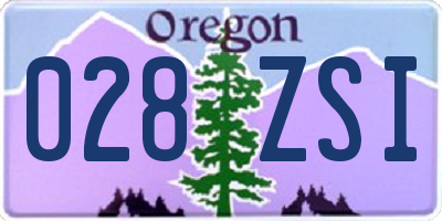 OR license plate 028ZSI