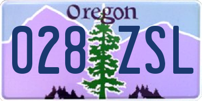 OR license plate 028ZSL