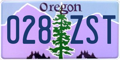 OR license plate 028ZST
