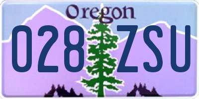 OR license plate 028ZSU