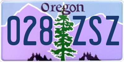 OR license plate 028ZSZ