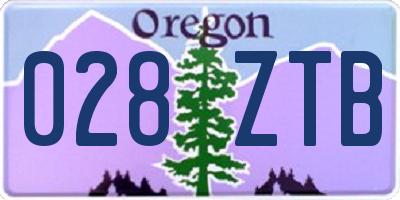 OR license plate 028ZTB