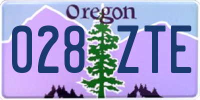 OR license plate 028ZTE