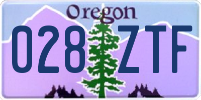 OR license plate 028ZTF